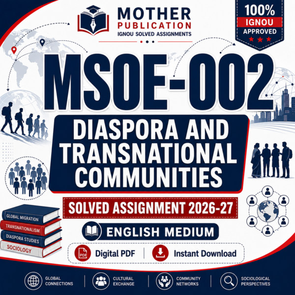 MSOE-002 Solved Assignment 2026-27 in English | M.A. Sociology
