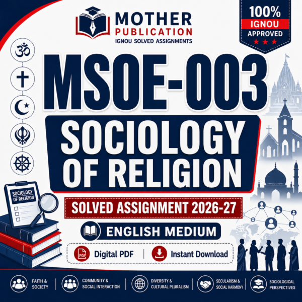 MSOE-003 Solved Assignment 2026-27 in English | M.A. Sociology