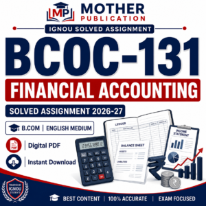 BCOC-131 Solved Assignment 2026-27 in English for B.Com