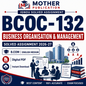 BCOC-132 Solved Assignment 2026-27 in English for B.Com
