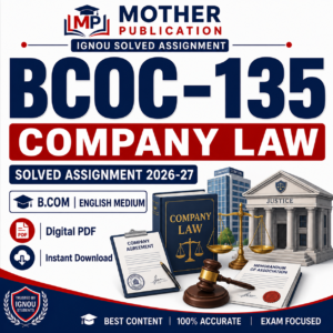 BCOC-135 Solved Assignment 2026-27 in English for B.Com