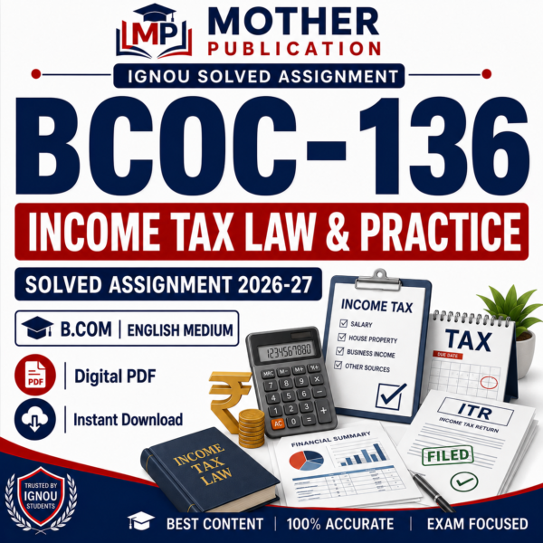 BCOC-136 Solved Assignment 2026-27 in English for B.Com
