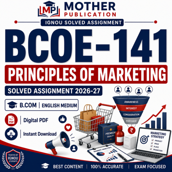 BCOE-141 Solved Assignment 2026-27 in English for B.Com