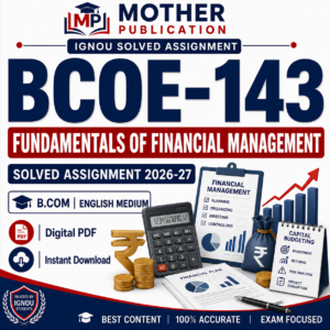 BCOE-143 Solved Assignment 2026-27 in English for B.Com