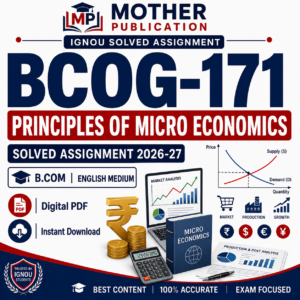 BCOG-171 Solved Assignment 2026-27 in English for B.Com