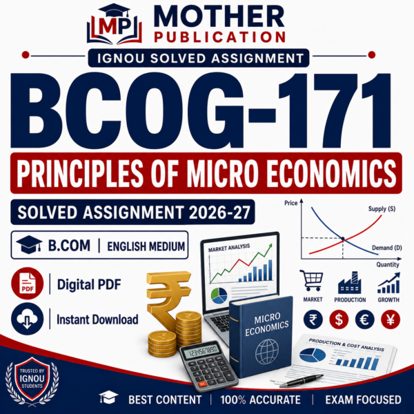 BCOG-171 Solved Assignment 2026-27 in English for B.Com