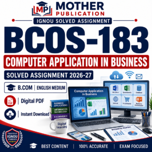 BCOS-183 Solved Assignment 2026-27 in English for B.Com