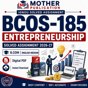 BCOS-185 Solved Assignment 2026-27 in English for B.Com