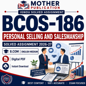 BCOS-186 Solved Assignment 2026-27 in English for B.Com