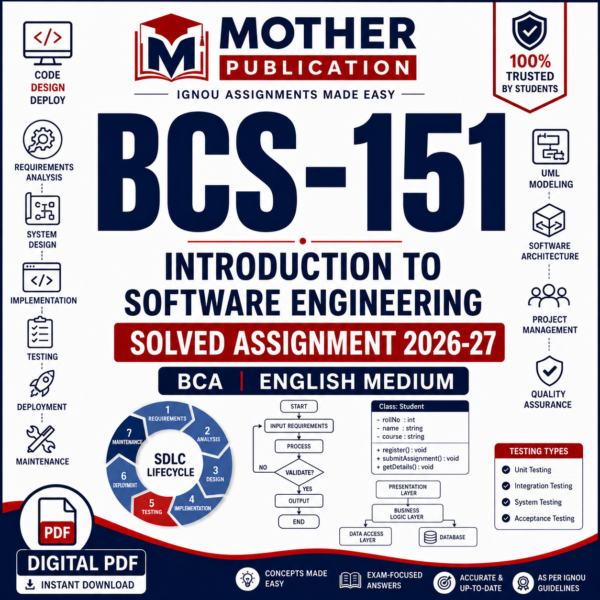 BCS-151 Solved Assignment 2026-27 in English