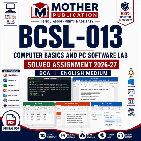 BCSL-013 Solved Assignment 2026-27 in English