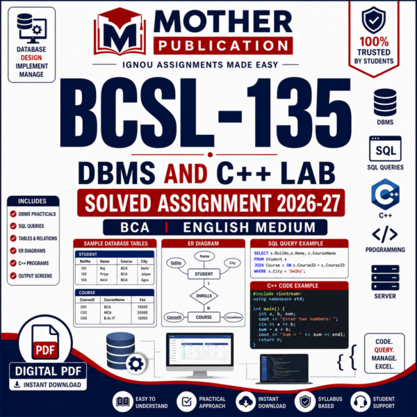 BCSL-135 Solved Assignment 2026-27 in English