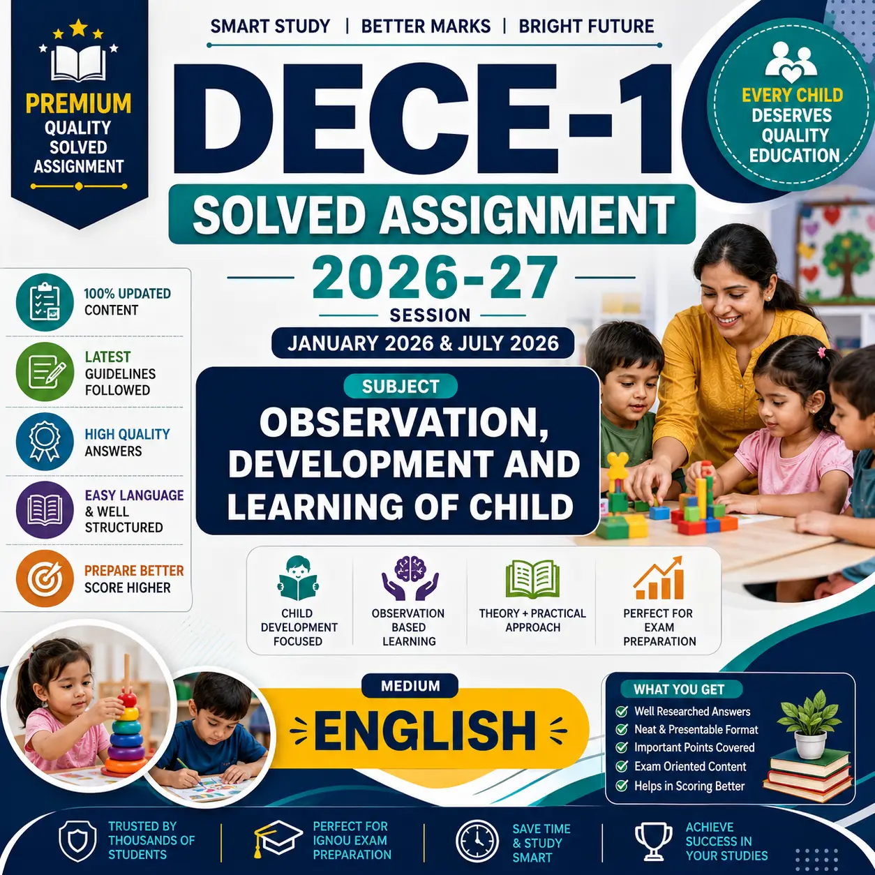 DECE-1 Assignment PDF 2026 Organizing Child Care Services English Medium