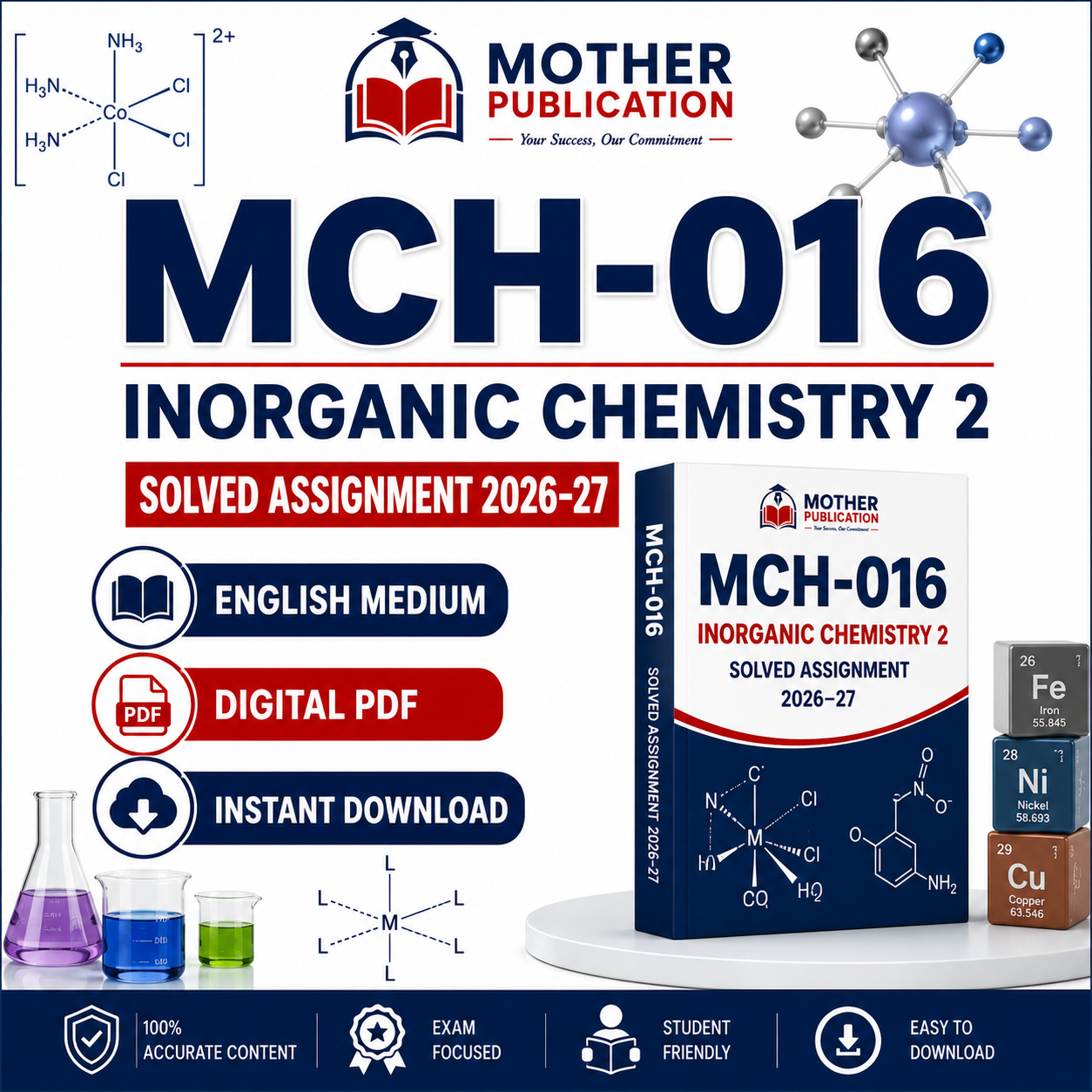 MCH-016 Solved Assignment 2026-27 in English | Inorganic Chemistry 2