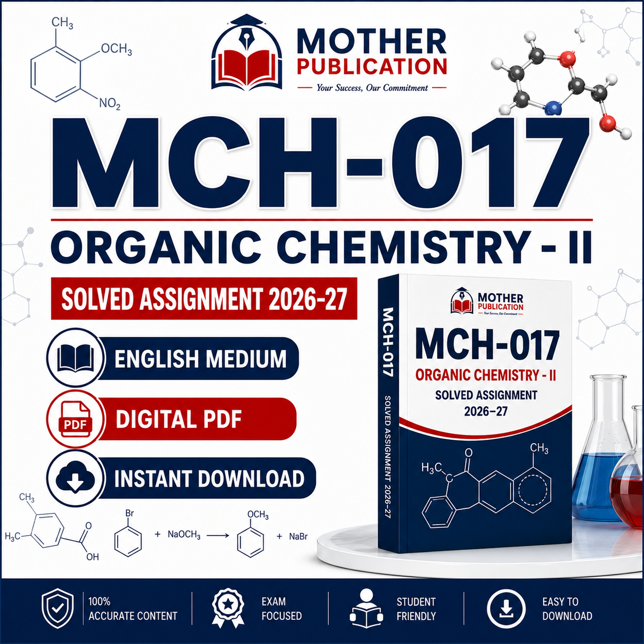 MCH-017 Solved Assignment 2026-27 in English | Organic Chemistry - II