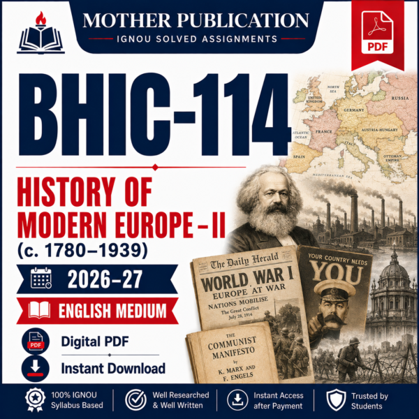 BHIC-114 Solved Assignment 2026-27 in English
