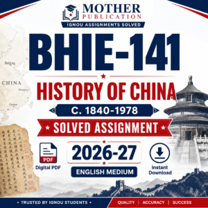 BHIE-141 Solved Assignment 2026-27 in English