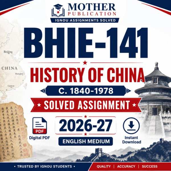 BHIE-141 Solved Assignment 2026-27 in English