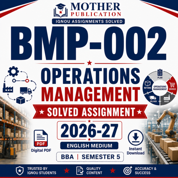 BMP-002 Solved Assignment 2026-27 in English
