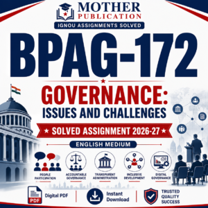 BPAG-172 Solved Assignment 2026-27 in English