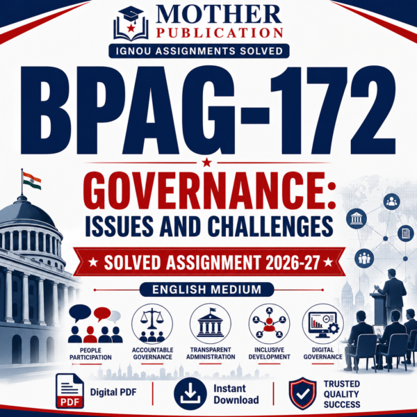 BPAG-172 Solved Assignment 2026-27 in English