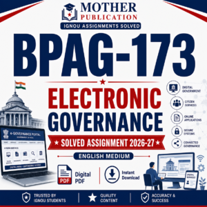 BPAG-173 Solved Assignment 2026-27 in English