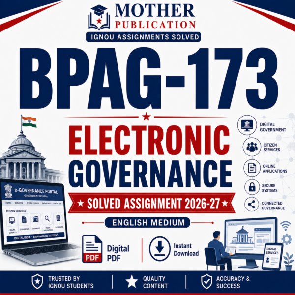 BPAG-173 Solved Assignment 2026-27 in English