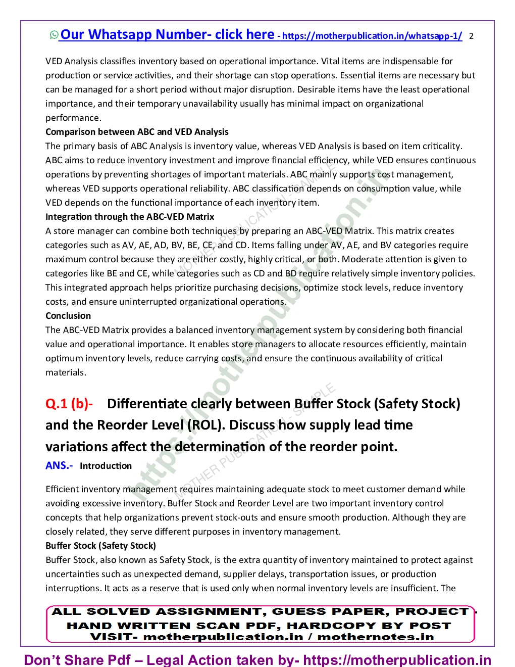 MMPL-002 Solved Assignment 2026-27 in English | MBA Sample Page 3