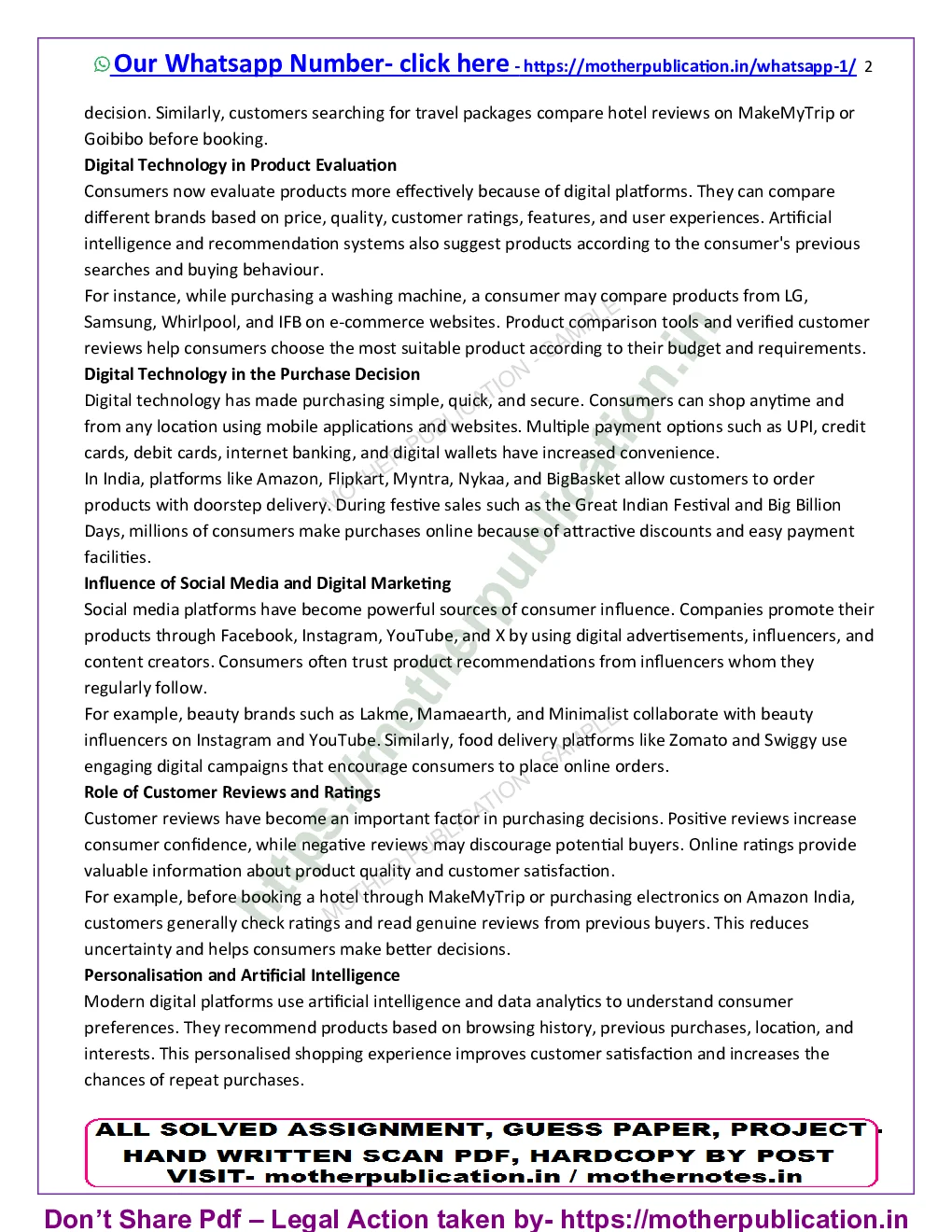MMPM-001 Solved Assignment 2026-27 in English | MBA Marketing Management Sample Page 3