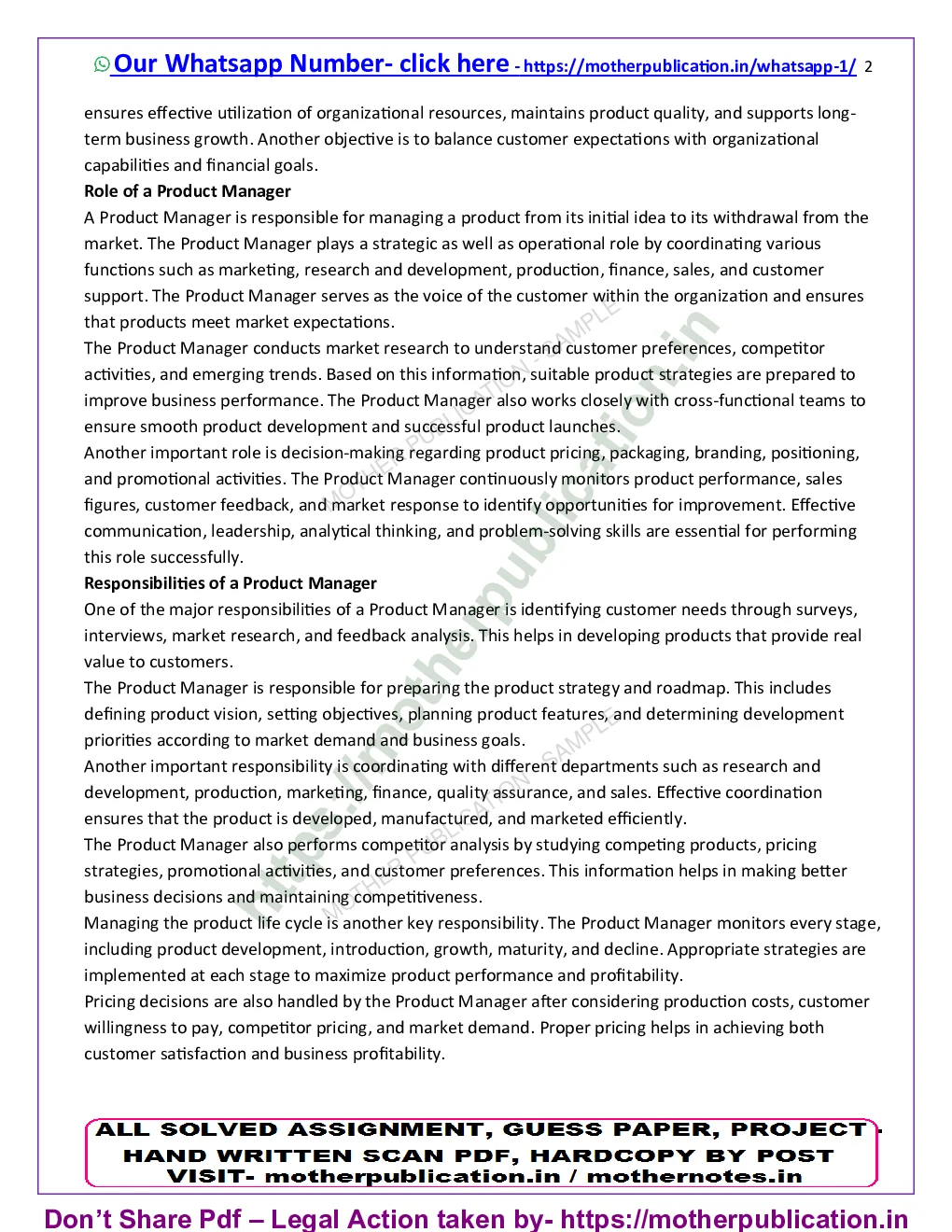 MMPM-003 Solved Assignment 2026-27 in English | MBA Marketing Management Sample Page 3